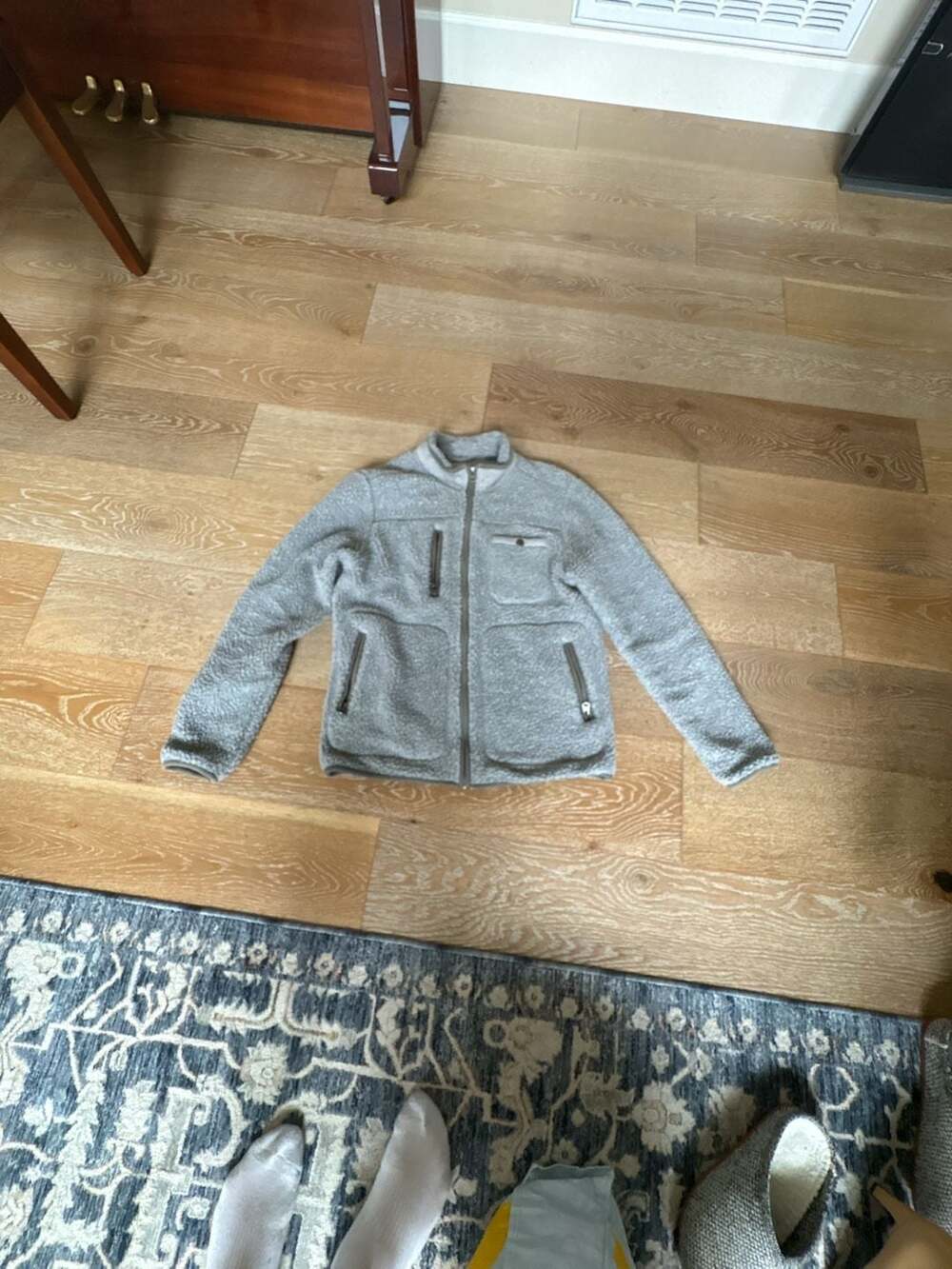 Y2K Marine Layer Tim Sherpa Full Zip Jacket in Heather Gray